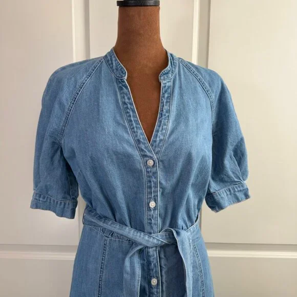 Veronica Beard Kanika Belted Denim Minidress in Iceberg - Small - Picture 8 of 16